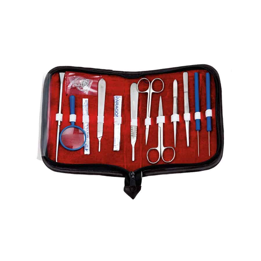 AK-1, Anatomy Dissecting Kit, Dissection, Medical Accessories, Scissors, Scalpel, Forceps, Needles, Hooks, Magnifying Glass