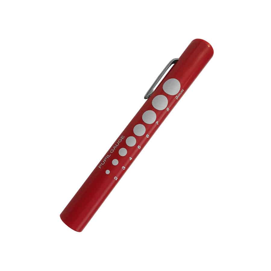 Pupil Gauge Disposable Penlight
 • Clip activated / standard illumination
 • Pupil gauge imprint
